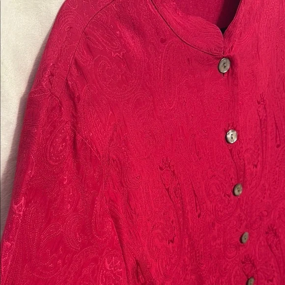 Chico's Red Silk Blend Top Chico’s Size 3 - Picture 6 of 8